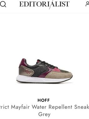 HOFF Women’s Mayfair Water Repellent Athletic Sneakers in Grey and Burgundy